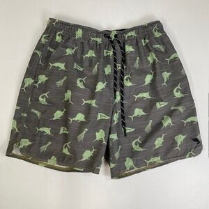 Salt Life Marlin Fishing Swim Trunks Drawstring Waist Quick Dry‎ Shorts Large